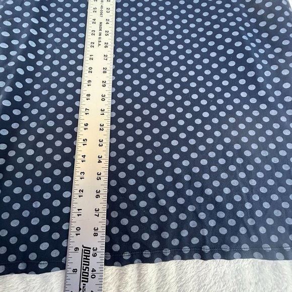 Luca Vanucci Womens Short Sleeve Polka Dot Midi Dress Navy Blue Pockets Casual - Picture 7 of 7
